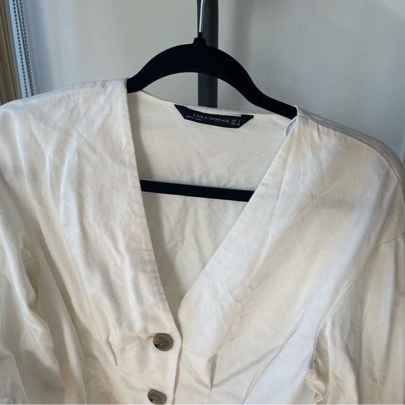 Zara Cotton Linen Blend Blouse - Picture 6 of 8